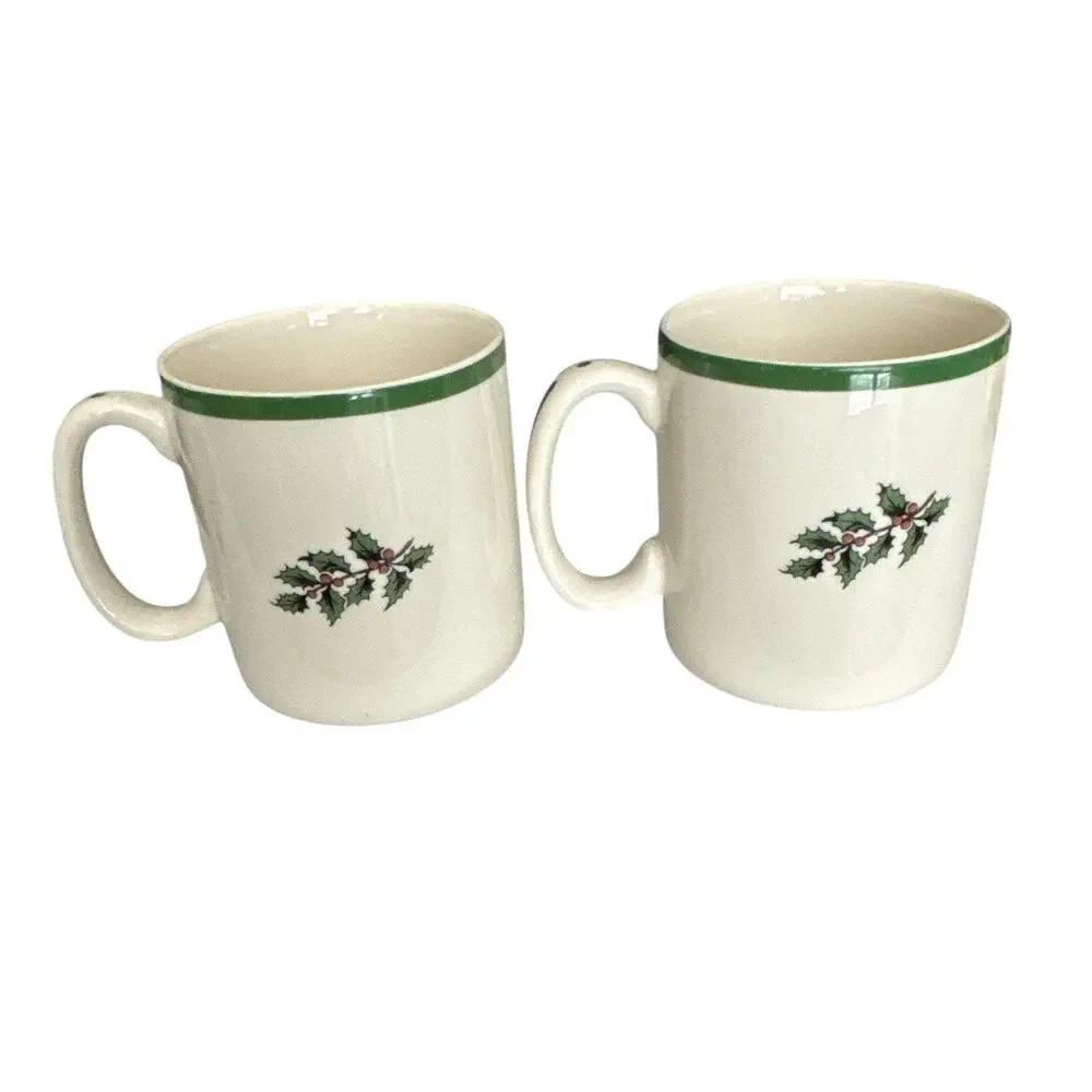 Set of 2 Spode Christmas Tree Mugs Microwave Safe